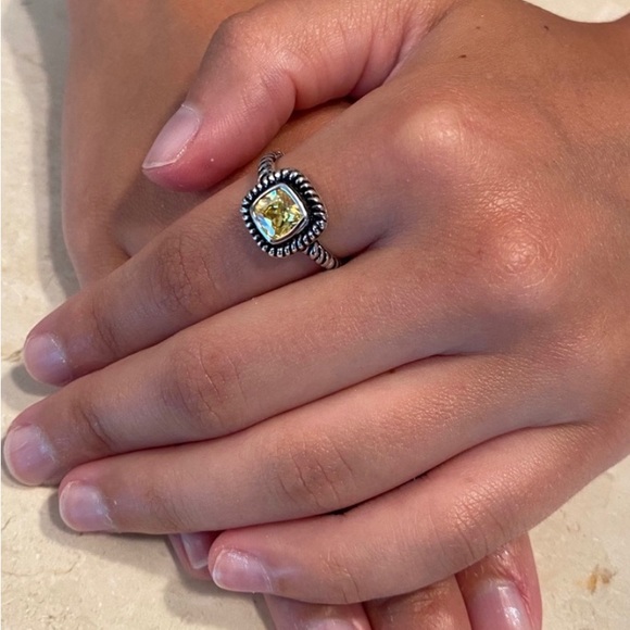 .925 Sterling Silver Yellow Cz Ring - Picture 6 of 15